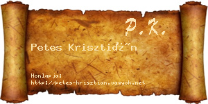 Petes Krisztián névjegykártya